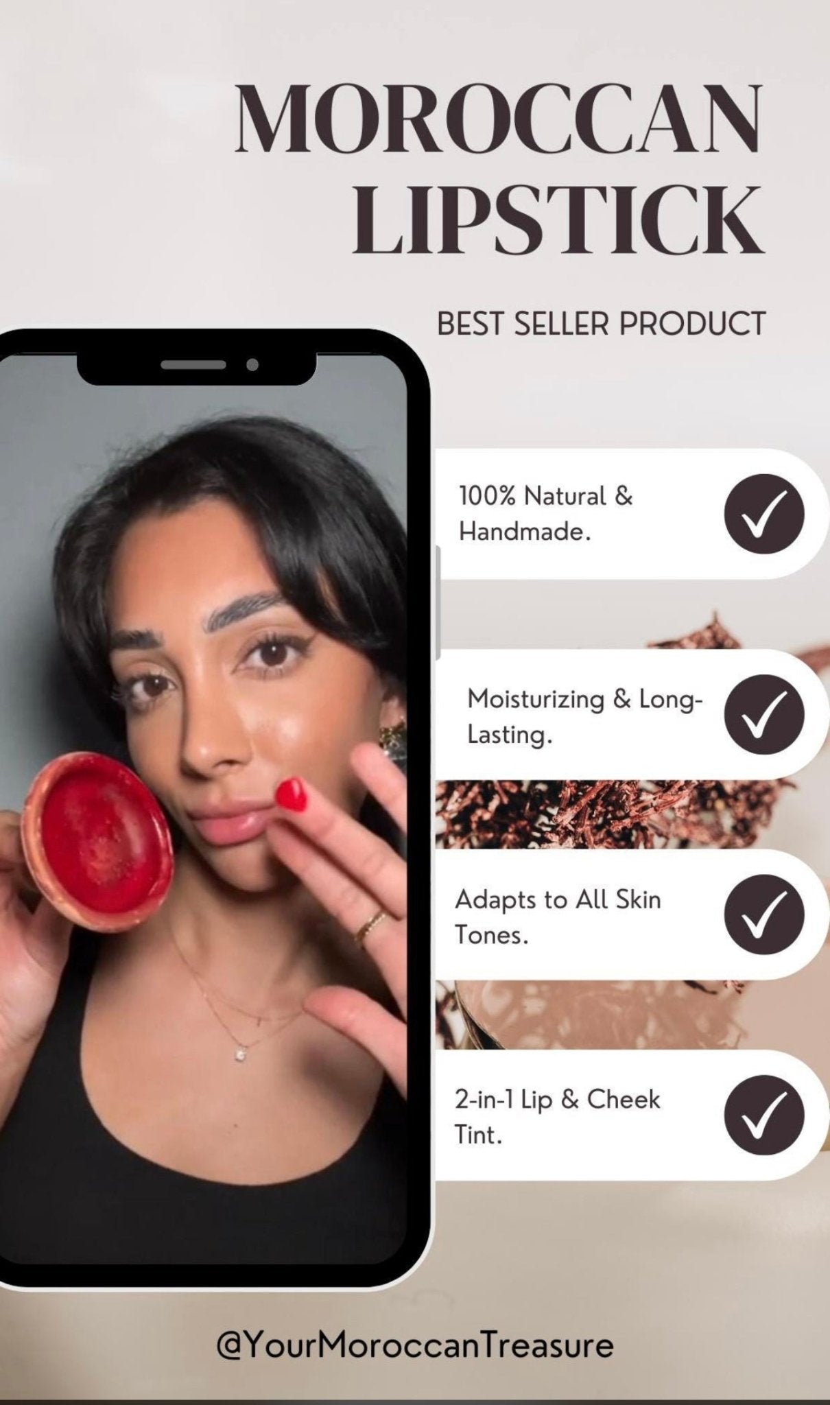 💄3 Rouge a lèvres marocains Aker El Fassi – Pigment Naturel du Maroc - produit marocain naturel Marrakech Secrets