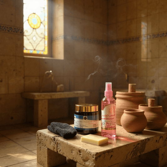 Coffret Beauté Marocaine - Savon Noir - Savon Argan - Rouge a lévres Aker El Fassi +Rouge à Lèvres Magique Marocain (OFFERT)