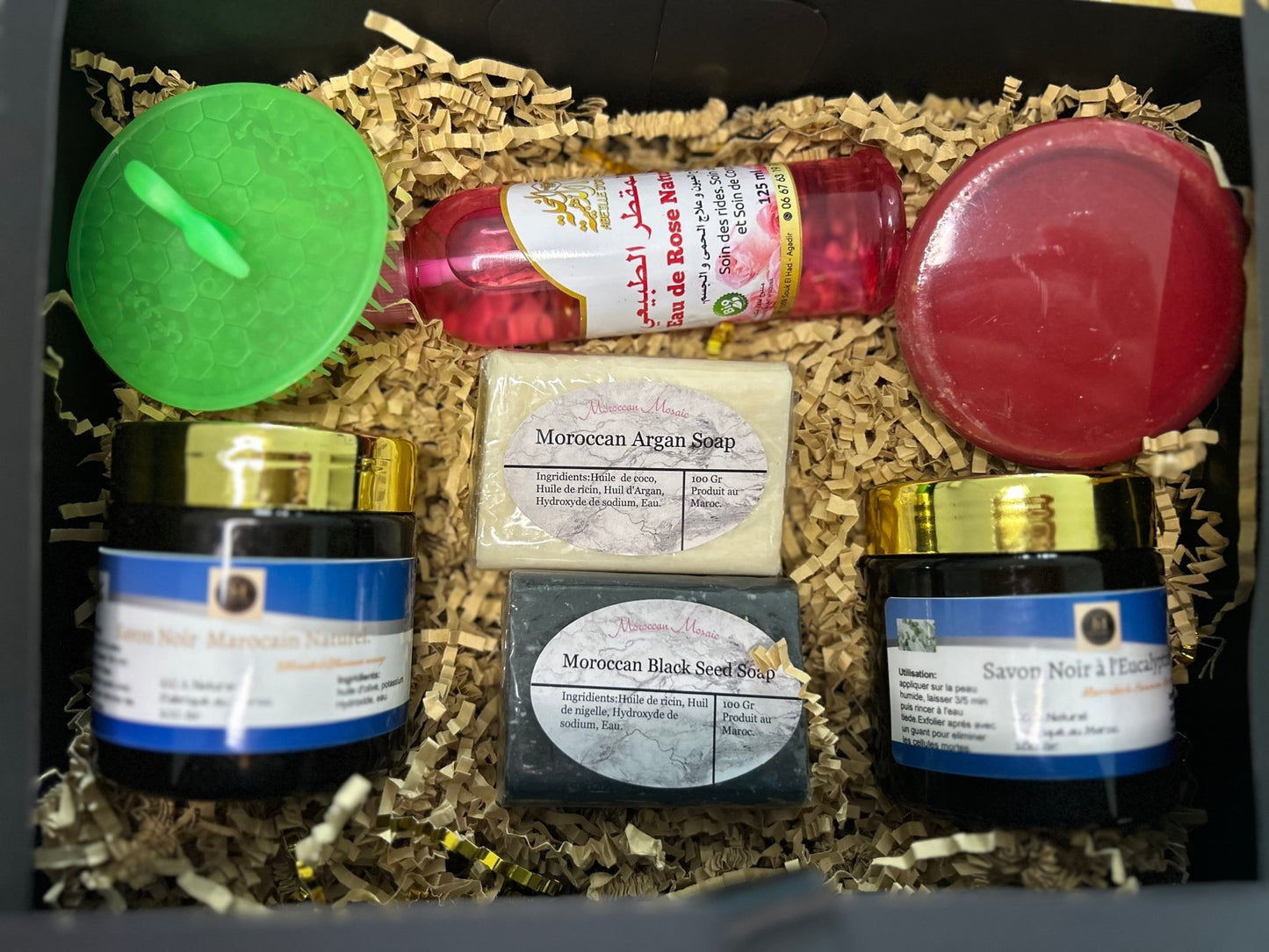 ✨ Coffret Beauté Marocaine Traditionnelle + Brosse et Rouge à lèvres marocain Offerts - produit marocain naturel