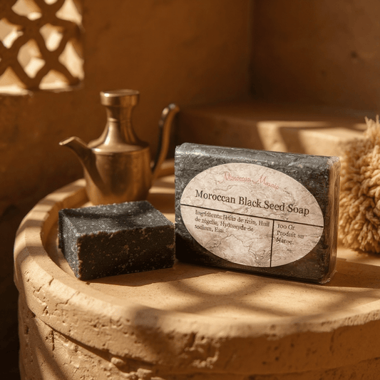 Savon Marocain à l’Huile de Nigelle – Moroccan Black Seed Soap | 100 g - produit marocain naturel Marrakech Secrets